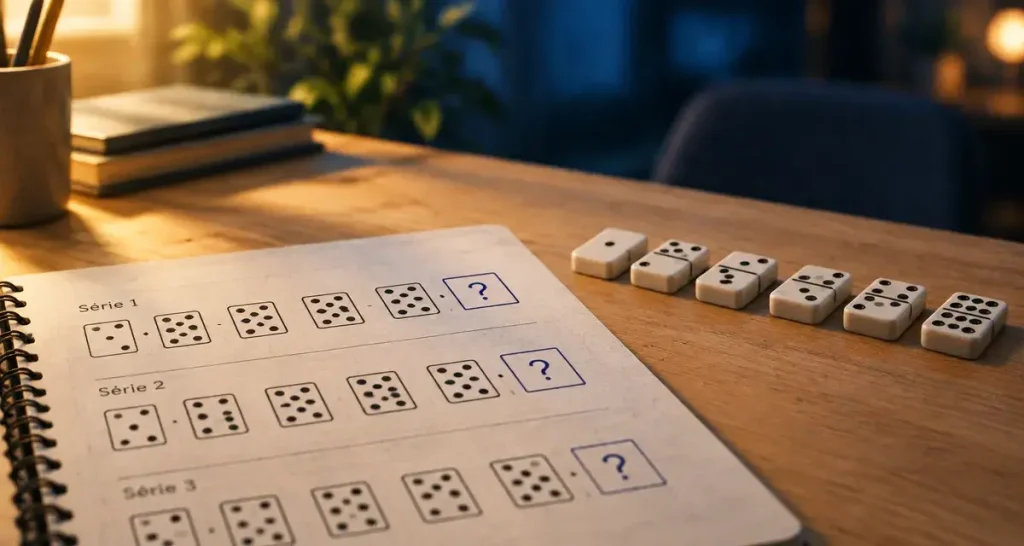 Test dominos : carnet avec dominos et case « ? »
